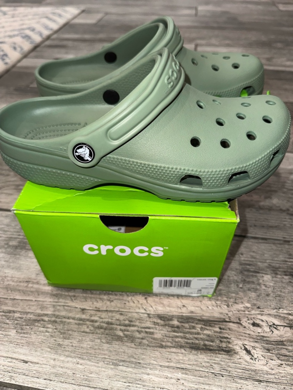 CROCS Kids Classic Clog in Sage Green